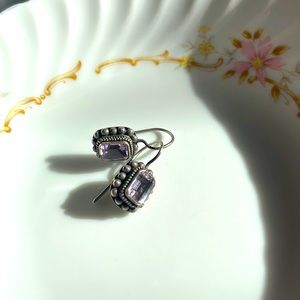 Silver Earrings with Lavender Amethyst